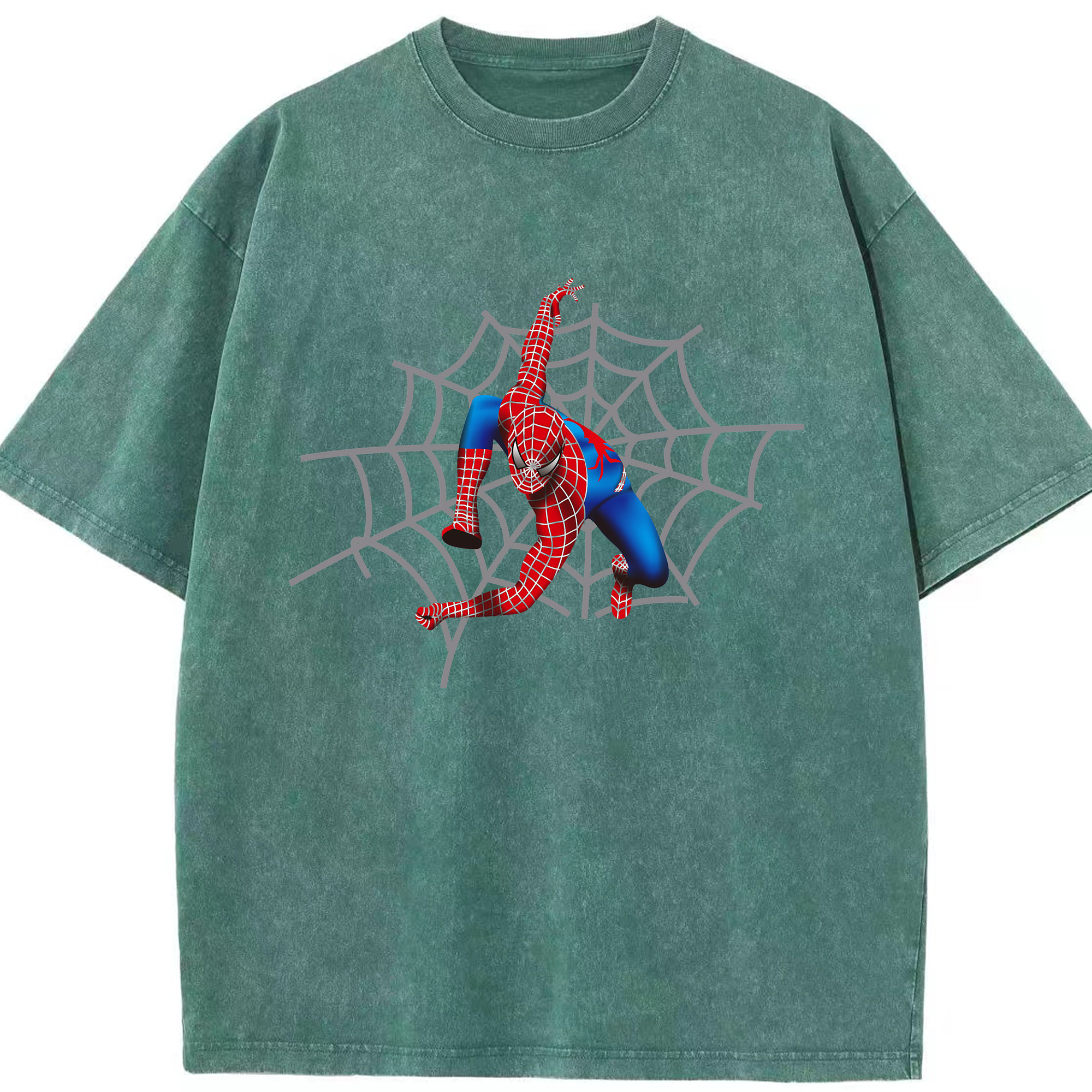 （画像用） Spider Man スパイダーマン 綿100% ヴィンテージ風 半袖Tシャツ（フロントプリント）